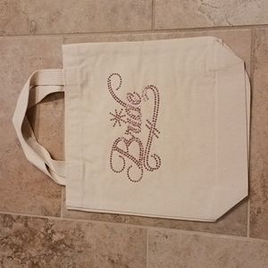 Bride natural cotton canvas tote bag